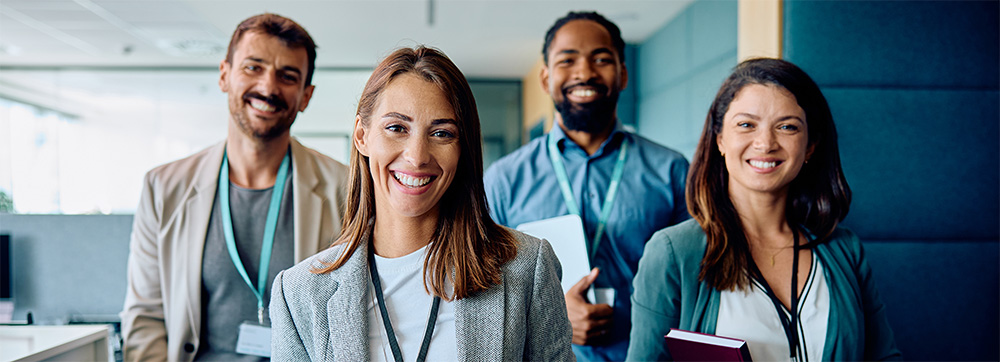 Nearshore talent squad collaborating in a contact center