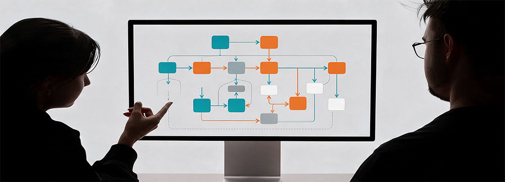 Process engineering workflow diagram