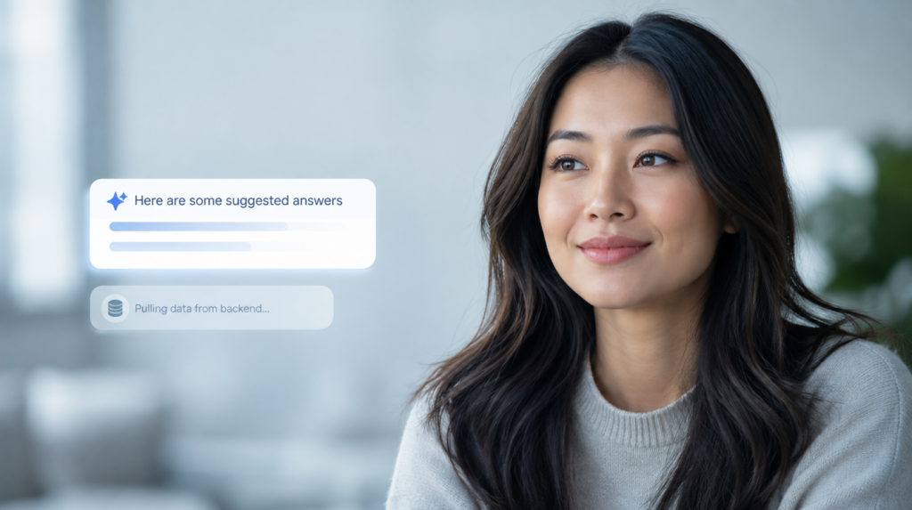 Real-time AI agent assistant illustration